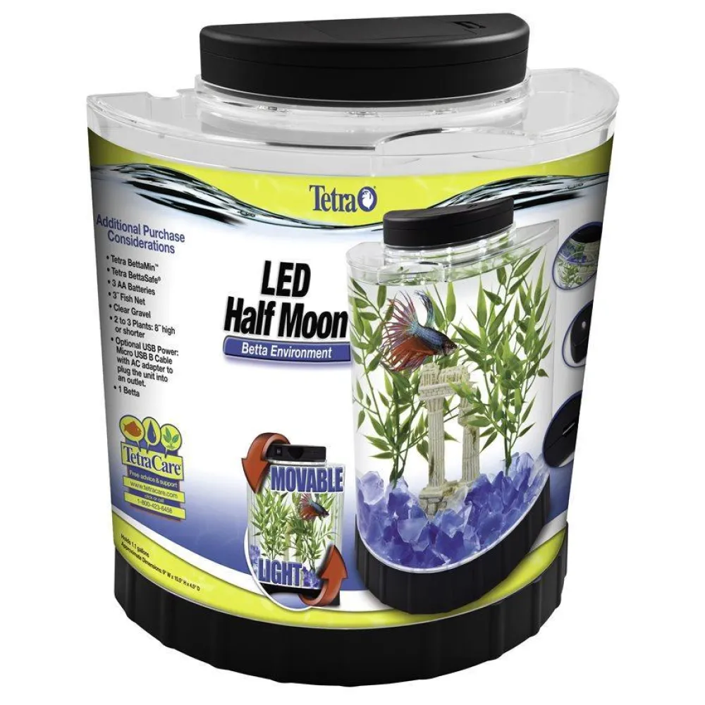 Fashion Betta LED Half Moon Aquarium Kit 1.1 Gallons Shop Fish Find All Of The Essentials