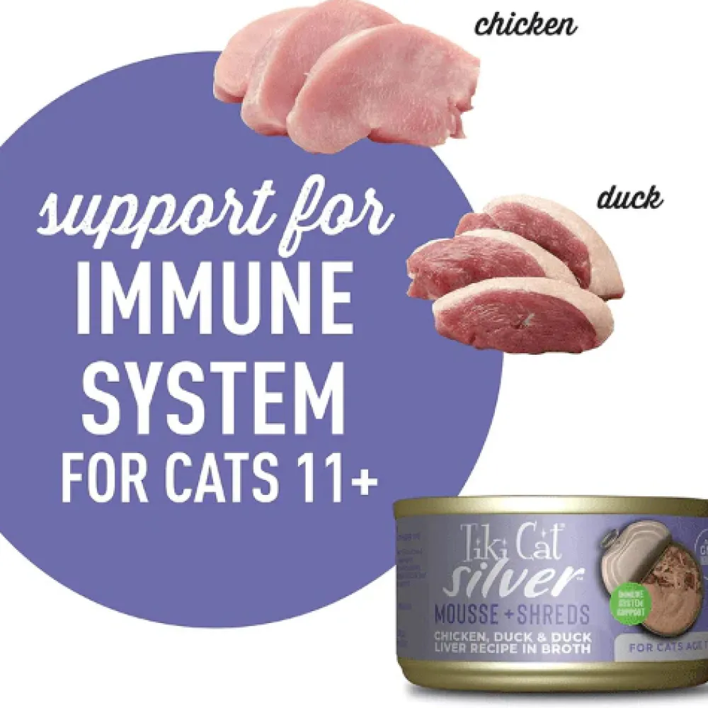 Clearance Can Silver Mousse & Shreds Chicken, Duck & Duck Liver In Broth Wet Food Cans, Pouches, Tetra Paks, Etc.
