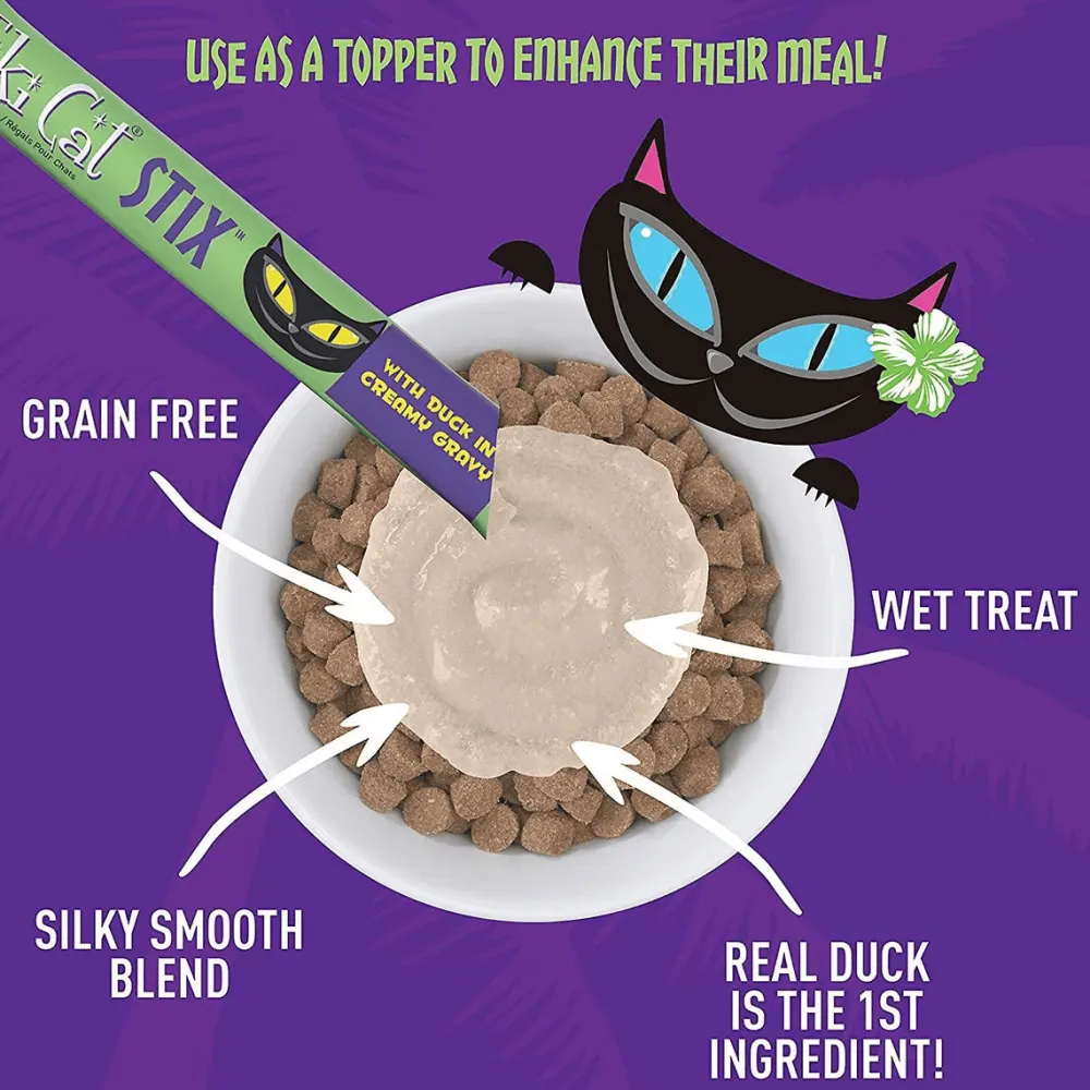 Clearance Stix Duck in Creamy Gravy Grain-Free Wet Cat Treat Treats Crunchy, Soft, Lickable, Etc.