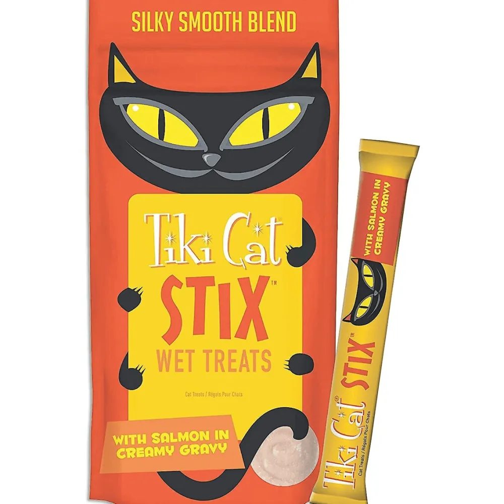 Outlet Stix Salmon in Gravy Grain-Free Wet Cat Treat Treats Crunchy, Soft, Lickable, Etc.