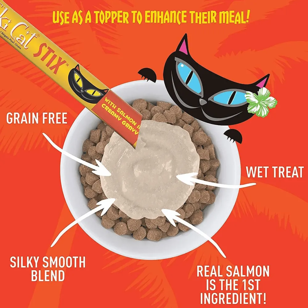 Outlet Stix Salmon in Gravy Grain-Free Wet Cat Treat Treats Crunchy, Soft, Lickable, Etc.