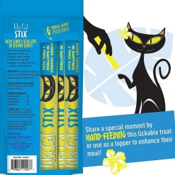 Outlet Stix Tuna & Scallops in Creamy Gravy Grain-Free Wet Cat Treat Treats Crunchy, Soft, Lickable, Etc.