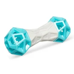 Hot Flex N Squeak Rubber Toy Teal Supplies Leashes, Collars, Beds, Flea & Tick, Etc. | Toys Interactive, Plush, Etc.