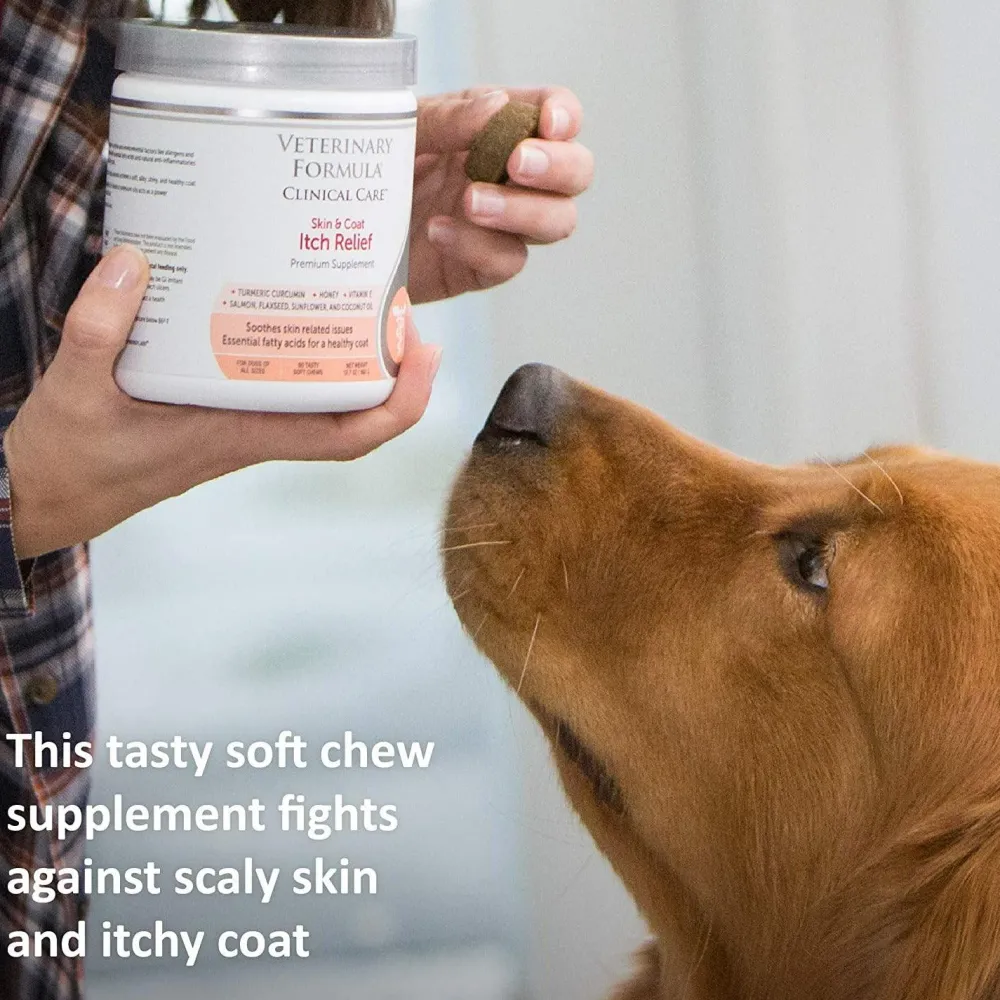 New Veterinary Formula Clinical Care Skin & Coat Itch Relief Supplement Supplies Leashes, Collars, Beds, Flea & Tick, Etc.