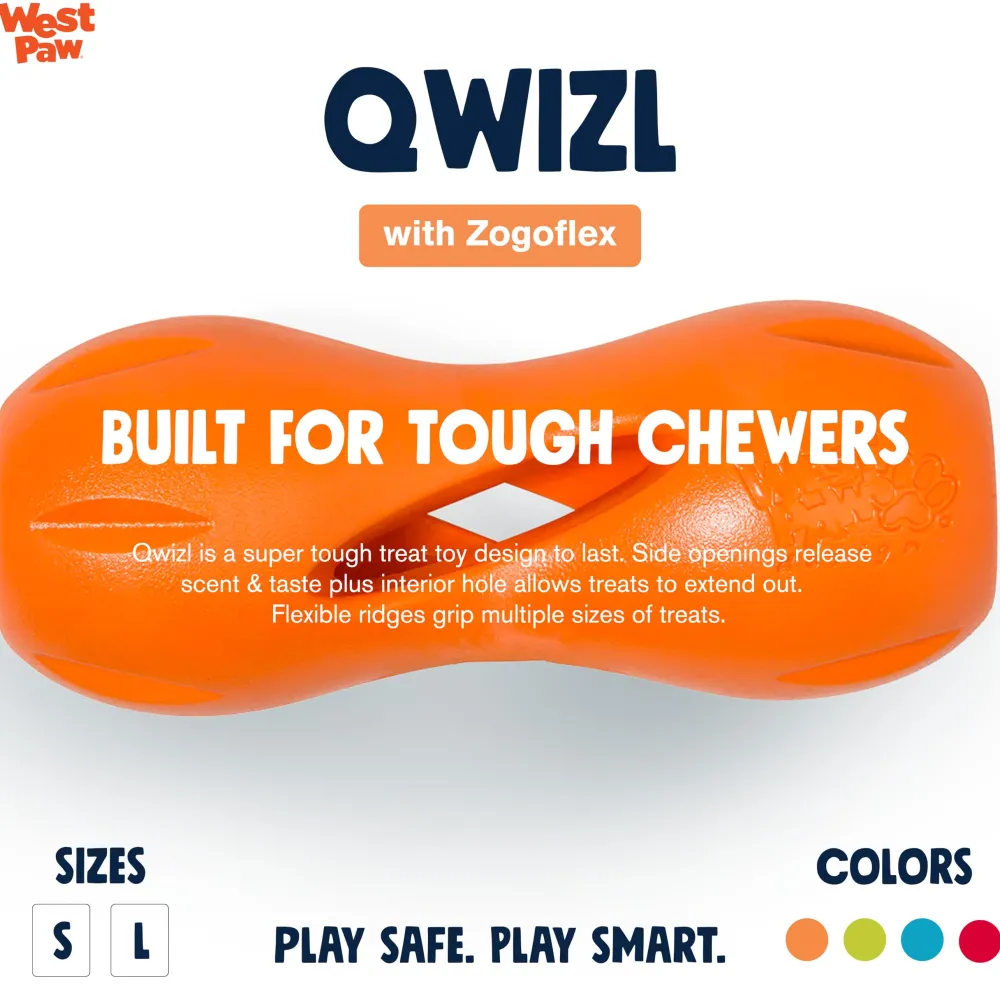 Clearance West Paw Zogoflex Qwizi Tangerine Supplies Leashes, Collars, Beds, Flea & Tick, Etc. | Toys Interactive, Plush, Etc.