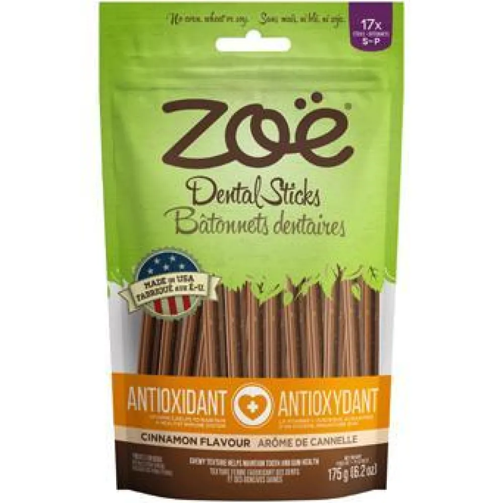 New Zoë Dental Sticks for Dogs Antioxidant Cinnamon Flavour Treats Treats & Chews